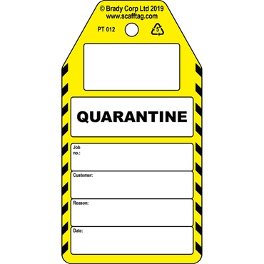 Étiquette non adhésive Quarantine